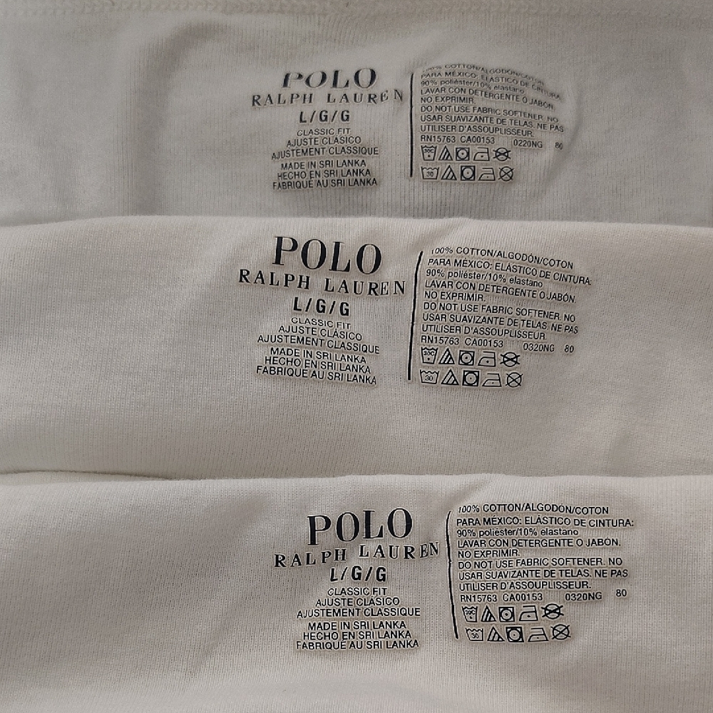 Polo Ralph Lauren Men's Classic White Briefs 3 Pairs Sz L - Picture 3 of 6